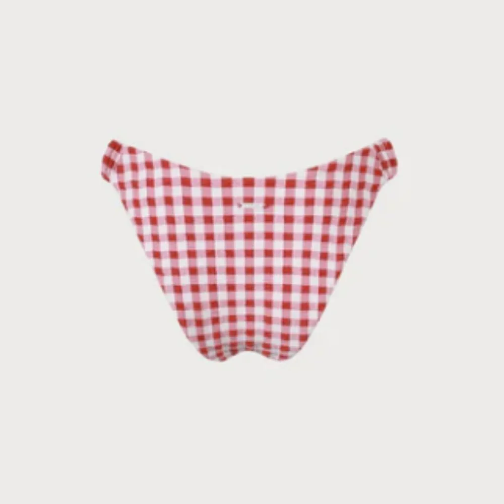 Red Gingham High-Leg Bikini Bottom - Women Swim Bikinis